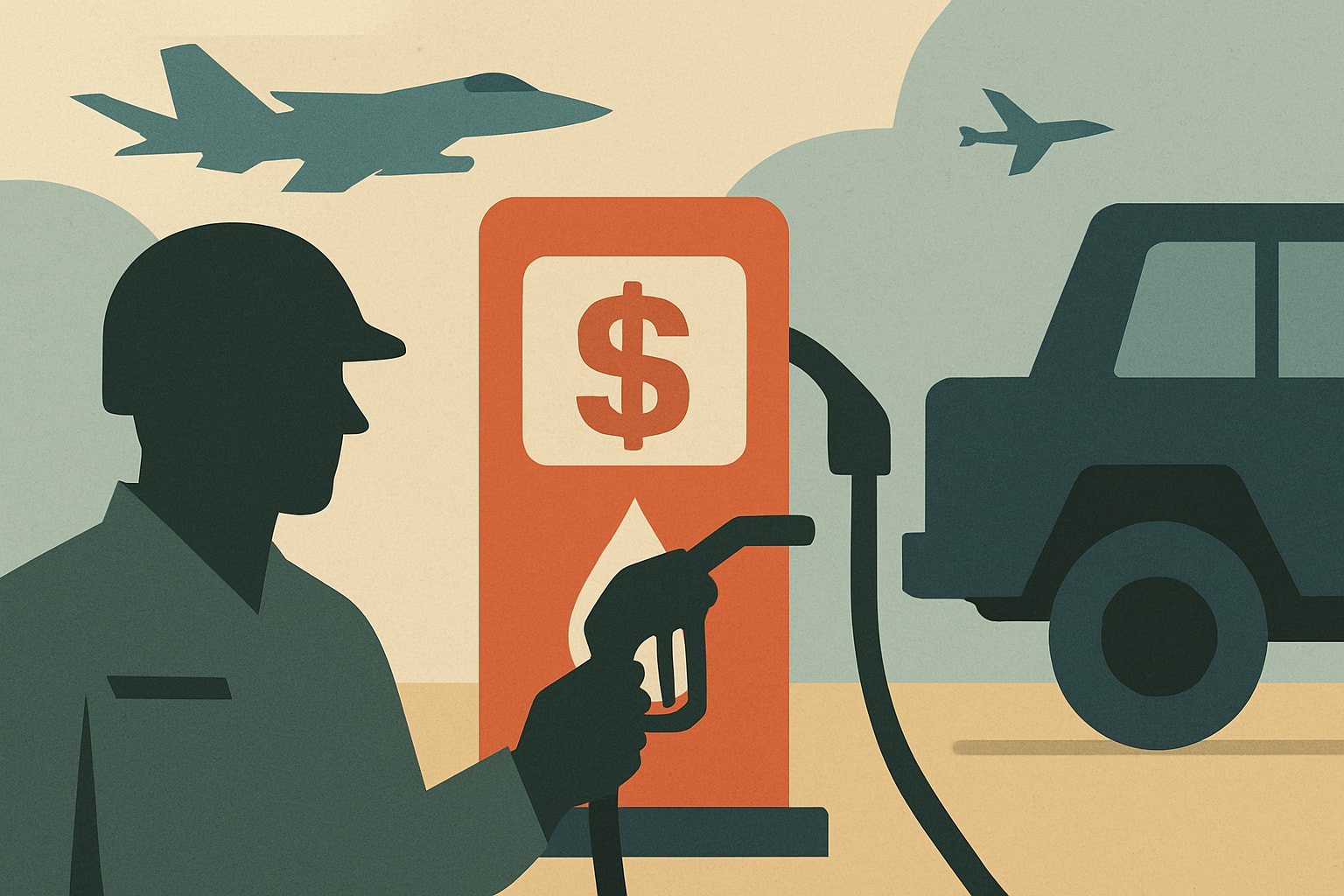 Editorial illustration for: House Advances Measure to Provide Gas Discounts for Military Personnel