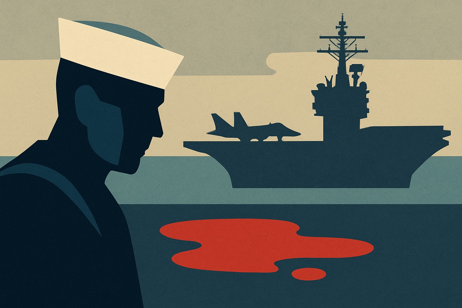 Editorial illustration for: Navy Investigates Shooting Death of Sailor Aboard USS John F. Kennedy