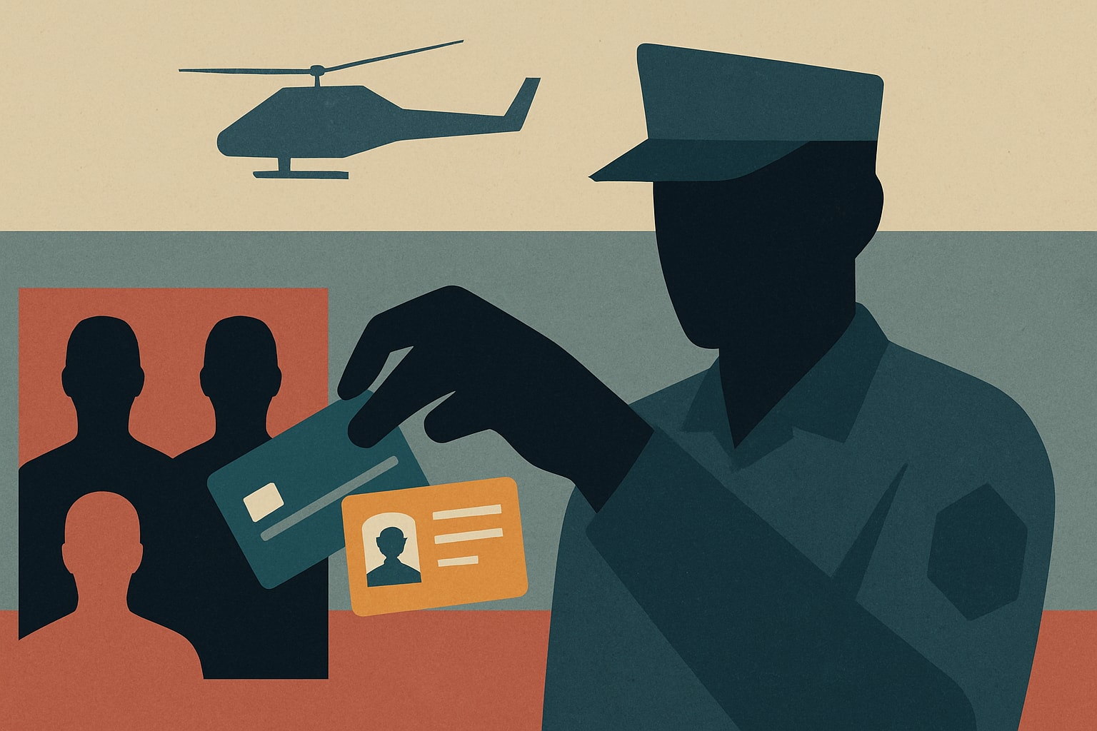 Editorial illustration for: Army Recruiter Stole Identities of Recruits to Apply for Loans, Credit Cards