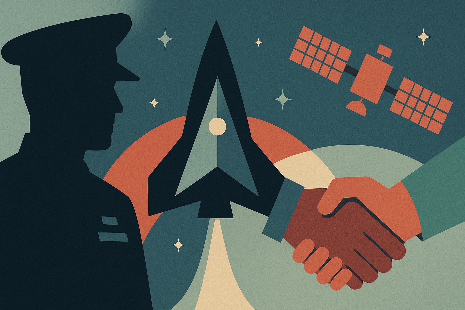 Editorial illustration for: Space Force Awards Contracts to Intelsat and Viasat for SATCOM Program