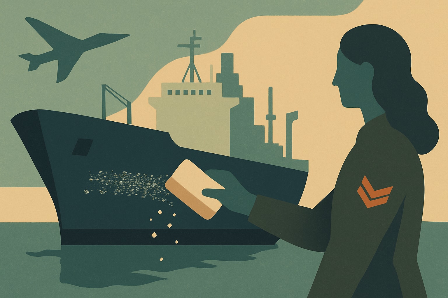 Editorial illustration for: Nancy Mace Amendment Seeks to Rename USNS Cesar Chavez Ship