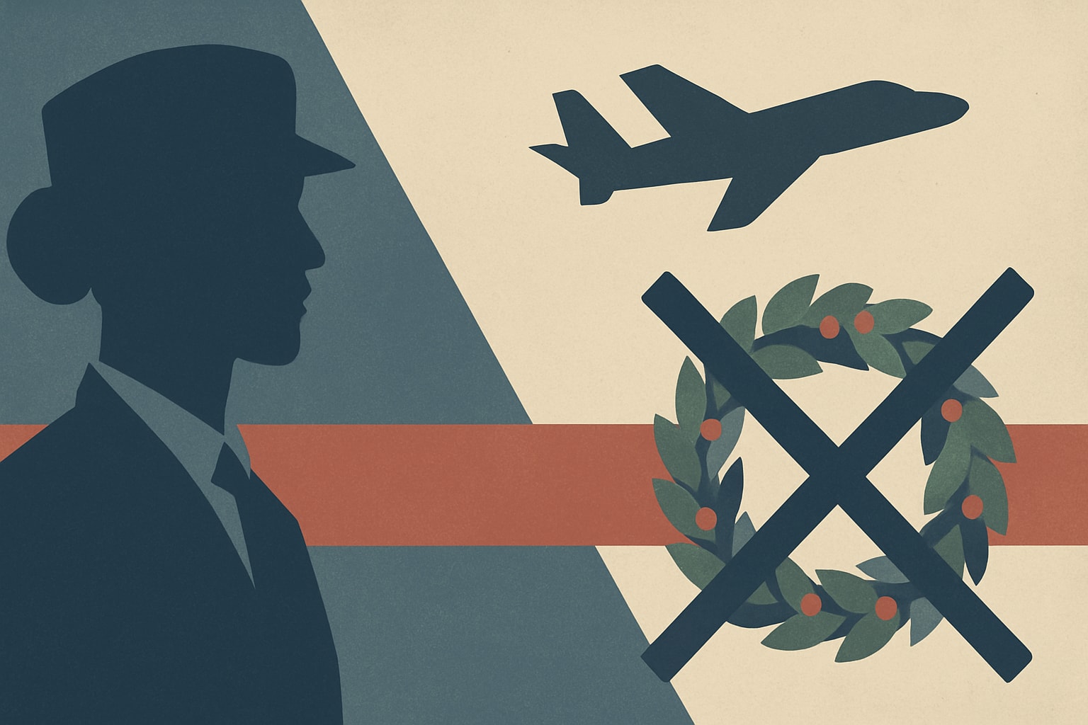 Editorial illustration for: Air Force Cites DEI Ban in Cancellation of Wreath-Laying Honoring Women Veterans