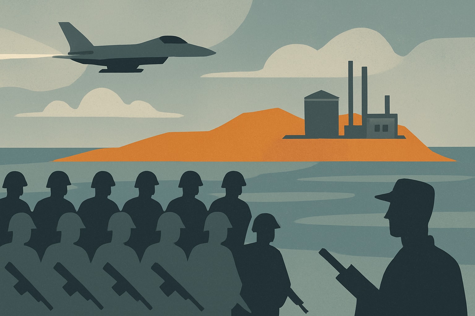 Editorial illustration for: Experts Estimate 1,200 Troops Needed for Kharg Island Operation