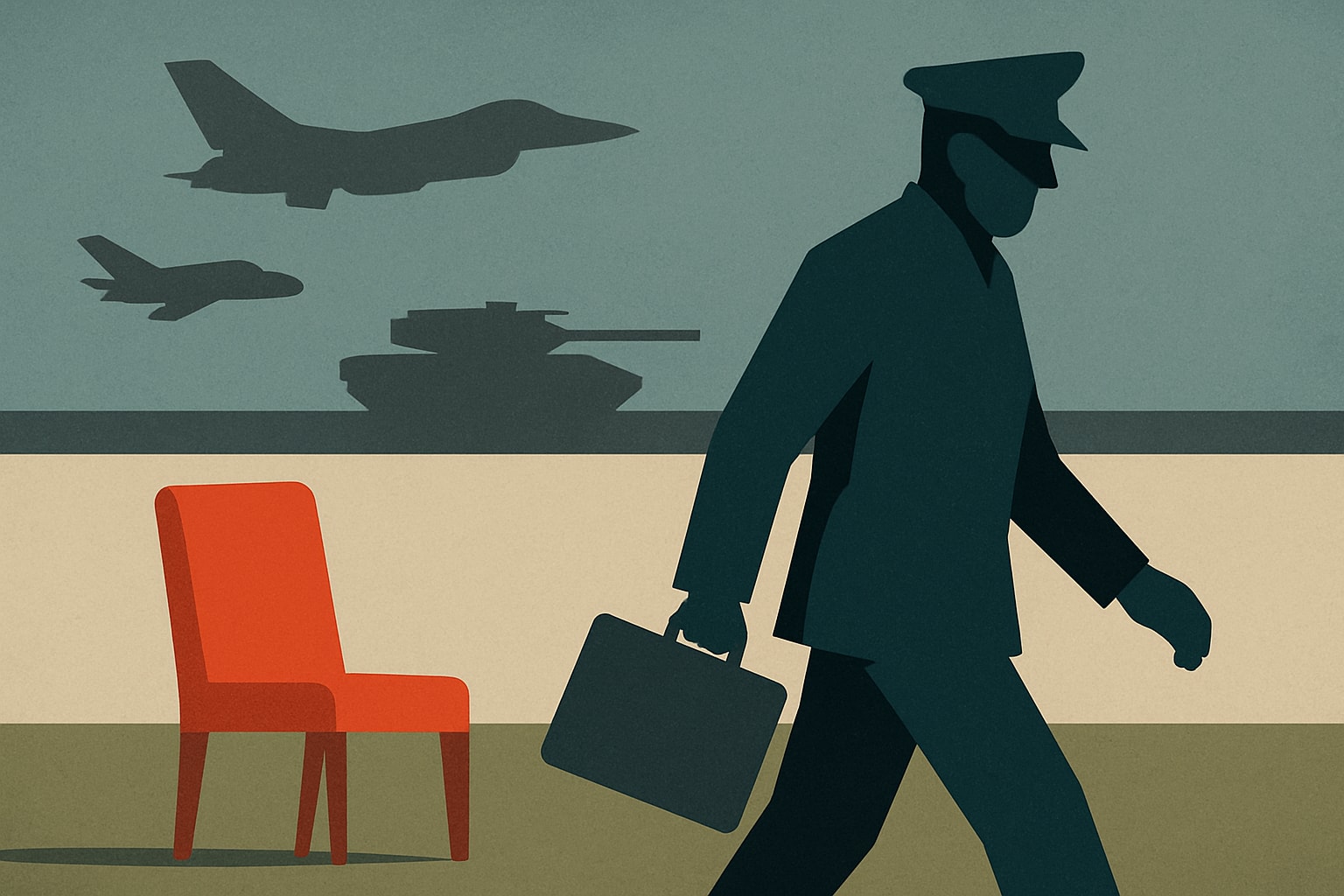Editorial illustration for: UK Defense Secretary Resigns in Protest of Government Spending Plan