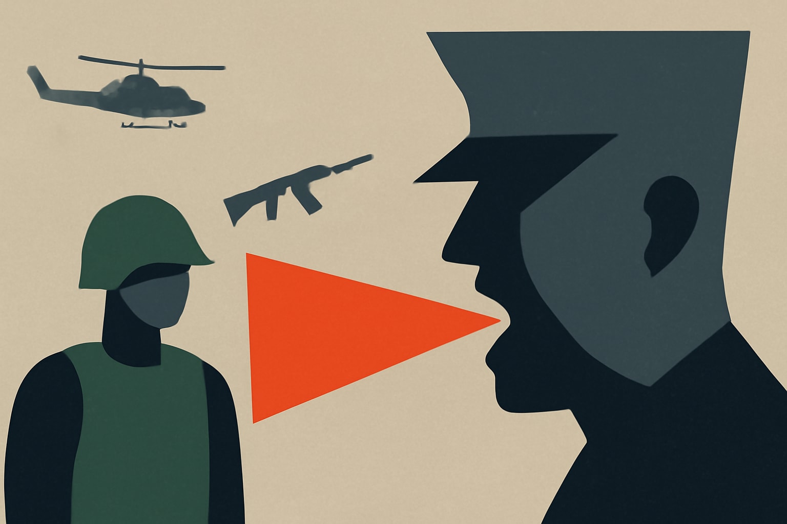 Editorial illustration for: Rhetoric from Defense Secretary Hegseth Threatens Service Member Safety