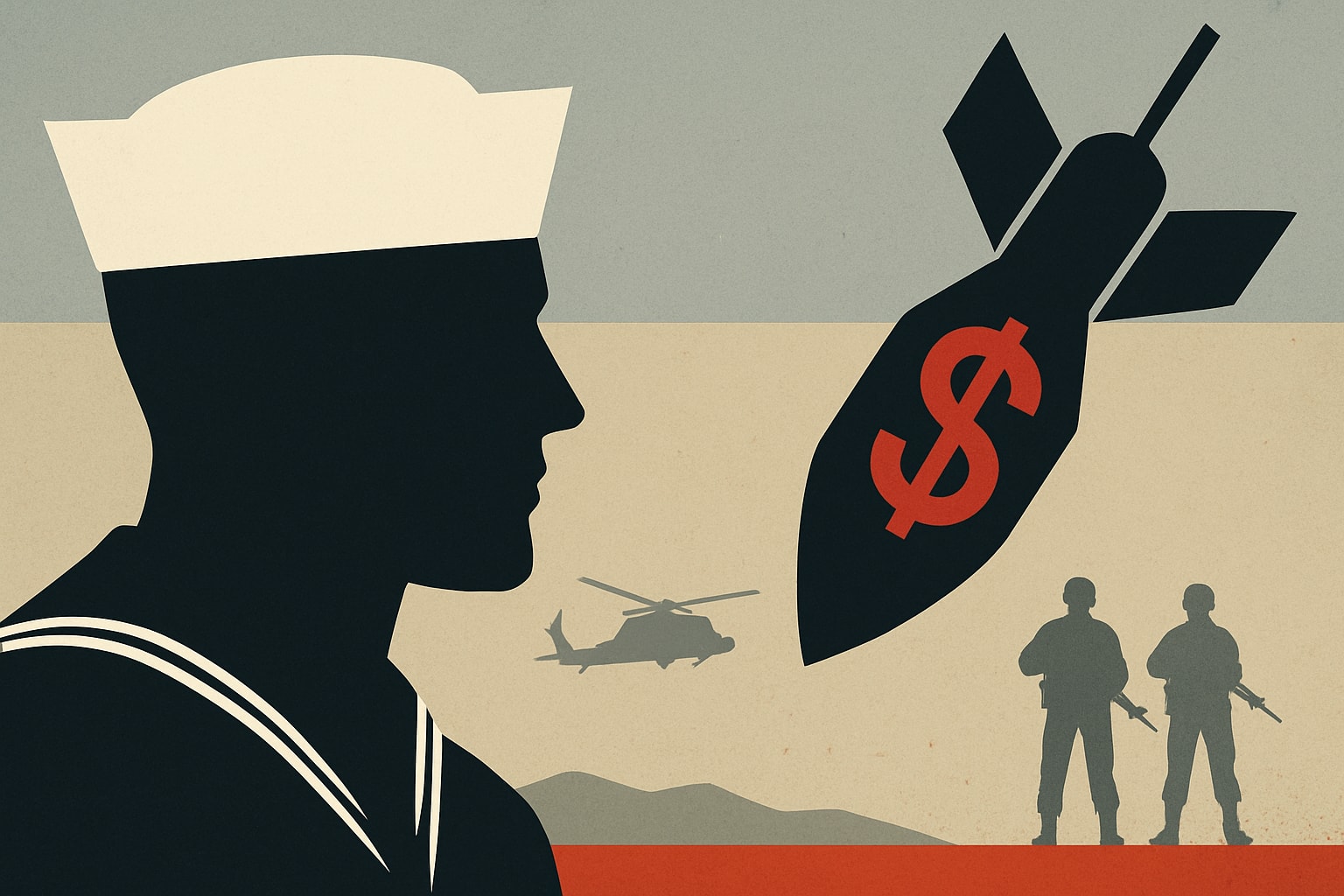 Editorial illustration for: Former Sailor Charged with Attempting to Finance ISIS Attack on US Troops