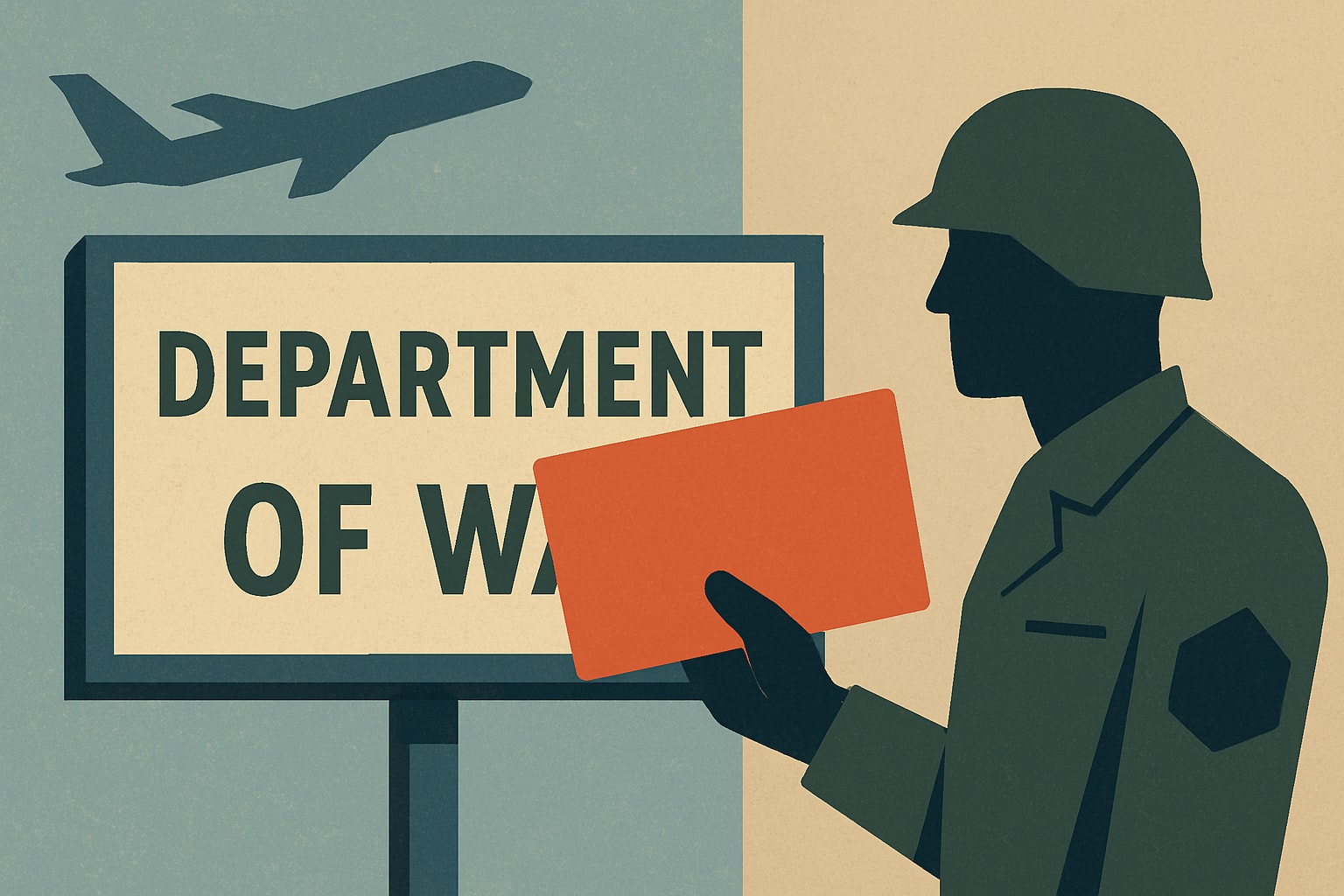 Editorial illustration for: Senate Committee Approves Department of War Name Change