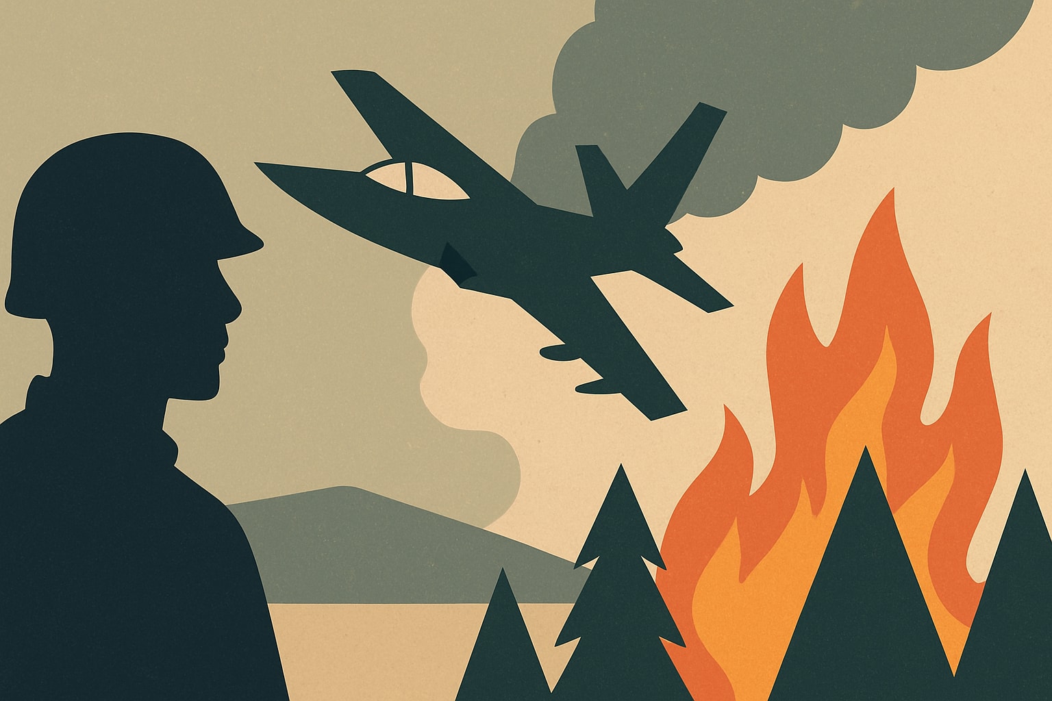 Editorial illustration for: Marine Corps F/A-18 Crash in Washington State Sparks Wildfire