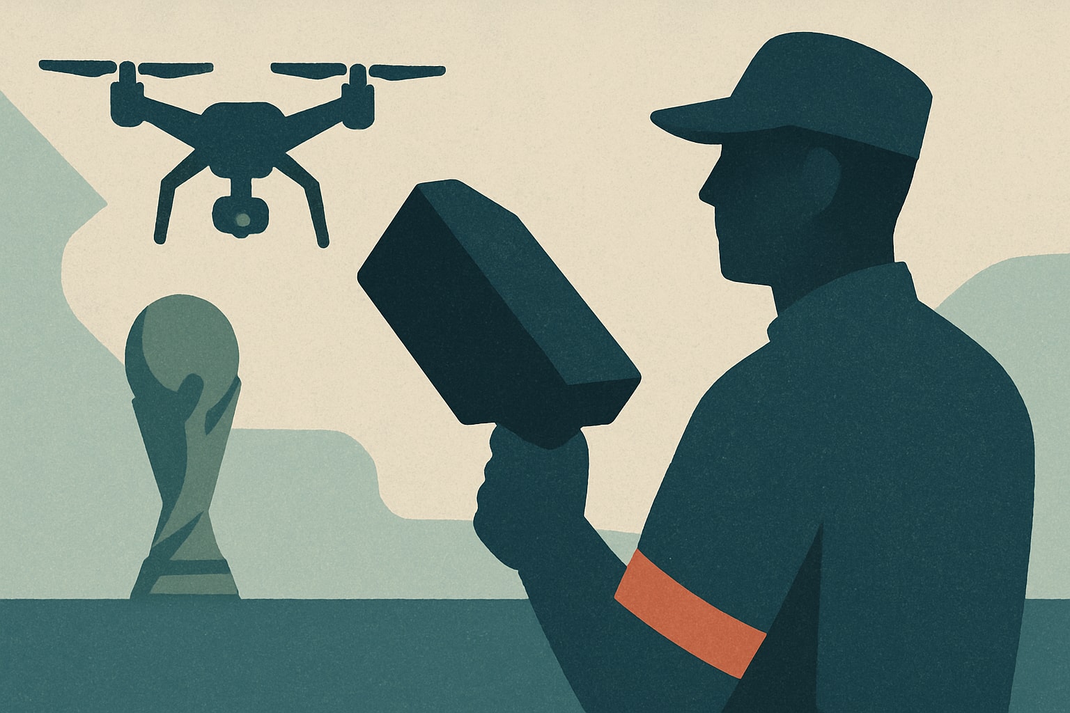 Editorial illustration for: Coast Guard Implements Counter-Drone Defense for World Cup Security