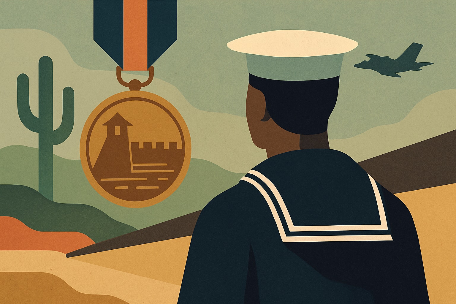 Editorial illustration for: Navy Sailors Now Eligible for the Mexican Border Defense Medal