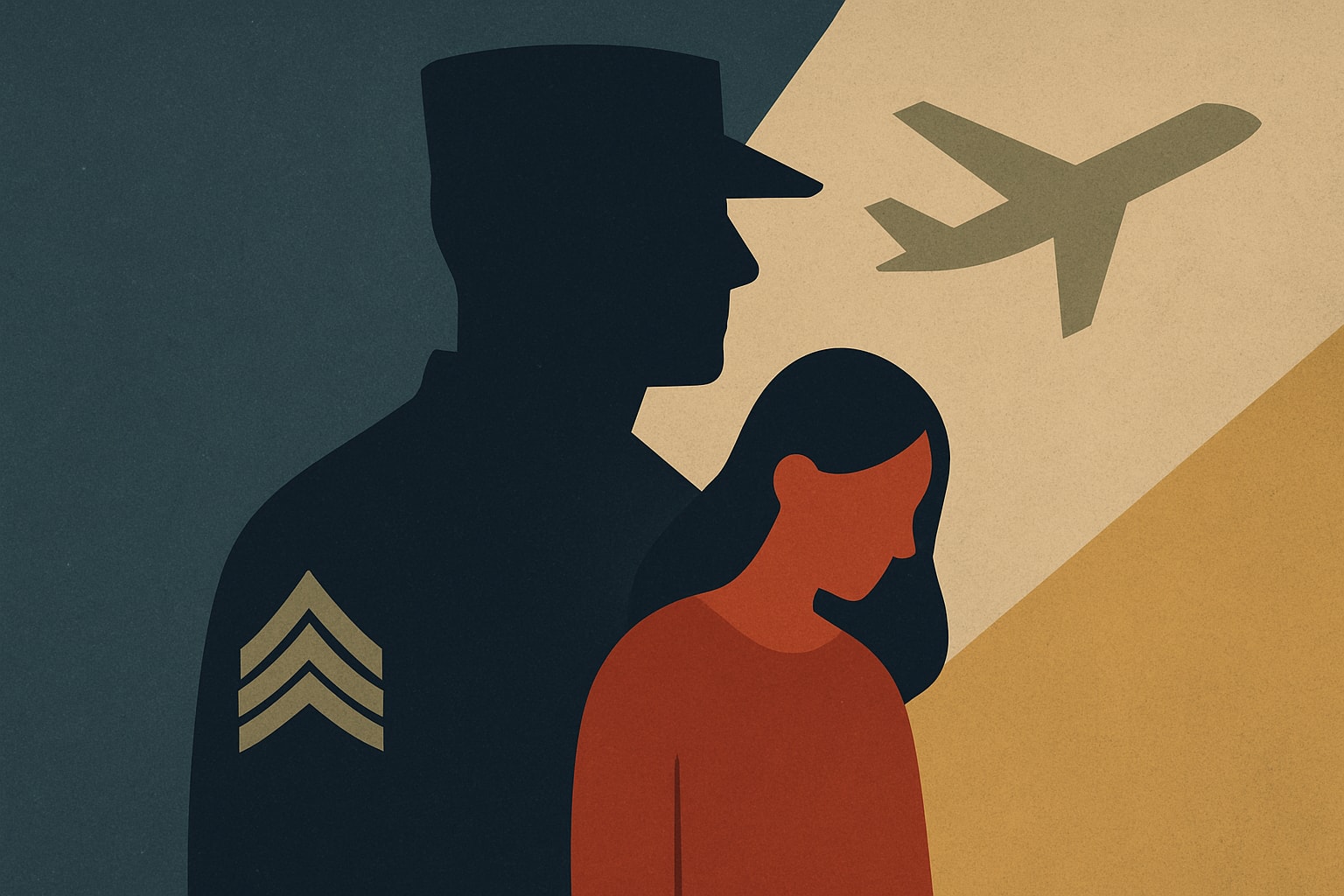 Editorial illustration for: Judge Grants Asylum to Woman Adopted by U.S. Veteran Amid Deportation Threats