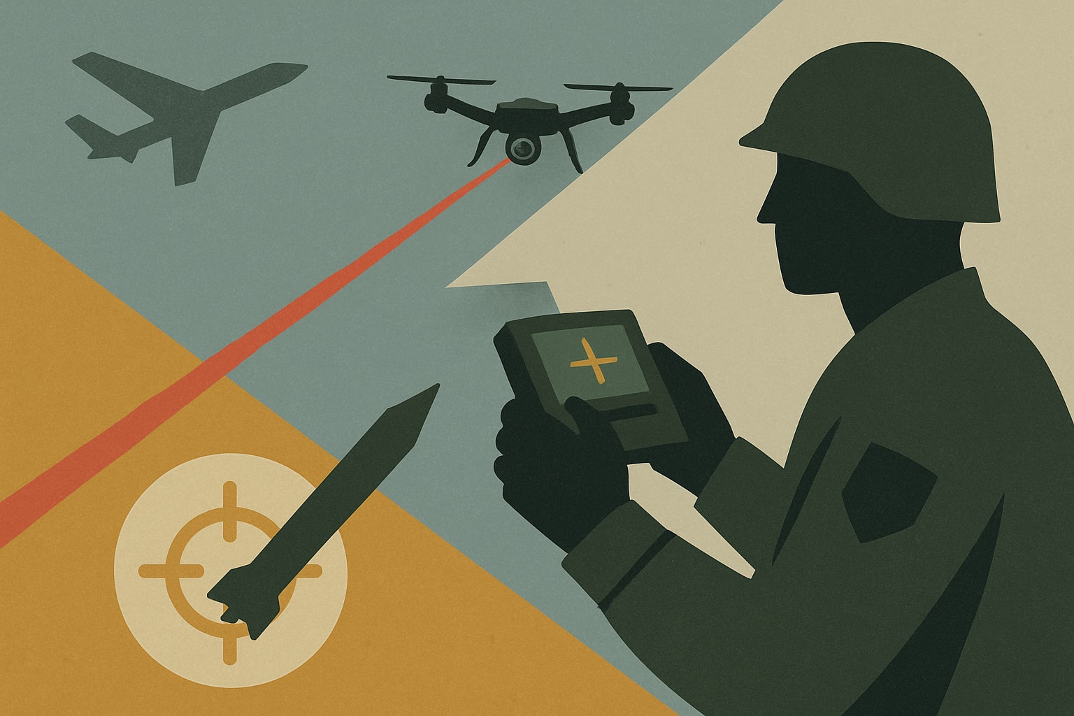 Editorial illustration for: Ukraine's Demand for Tiny Drone Laser-Targeting Systems Spurs New Product Launches