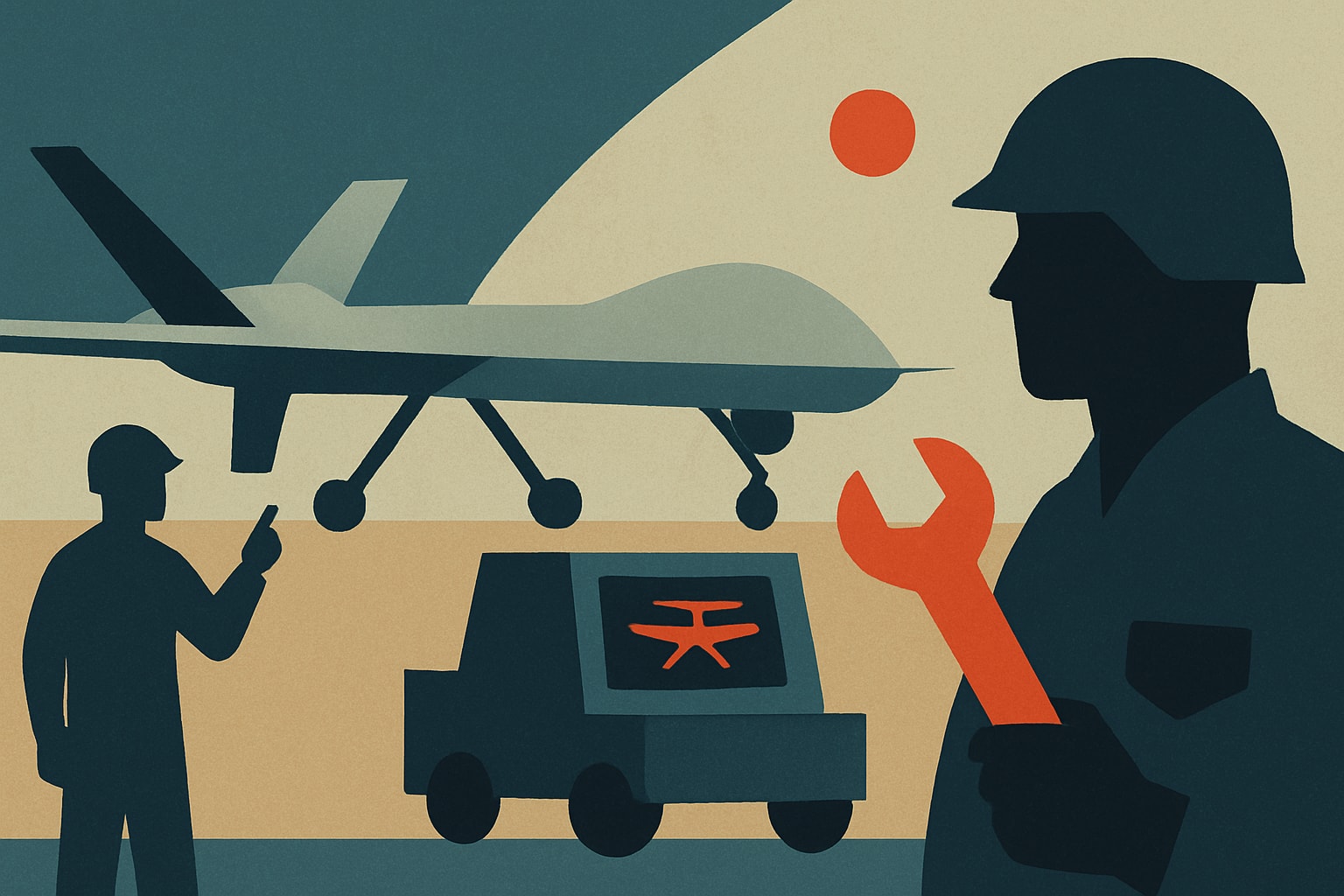 Editorial illustration for: Marine Corps Establishes First Unmanned Maintenance Squadron