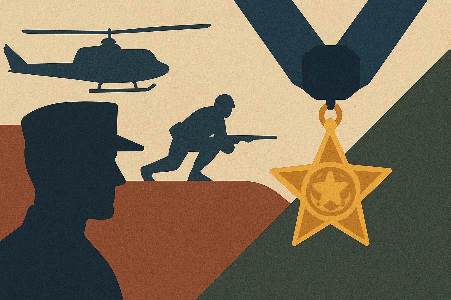 Editorial illustration for: Marine Col. John Ripley to be Posthumously Awarded Medal of Honor