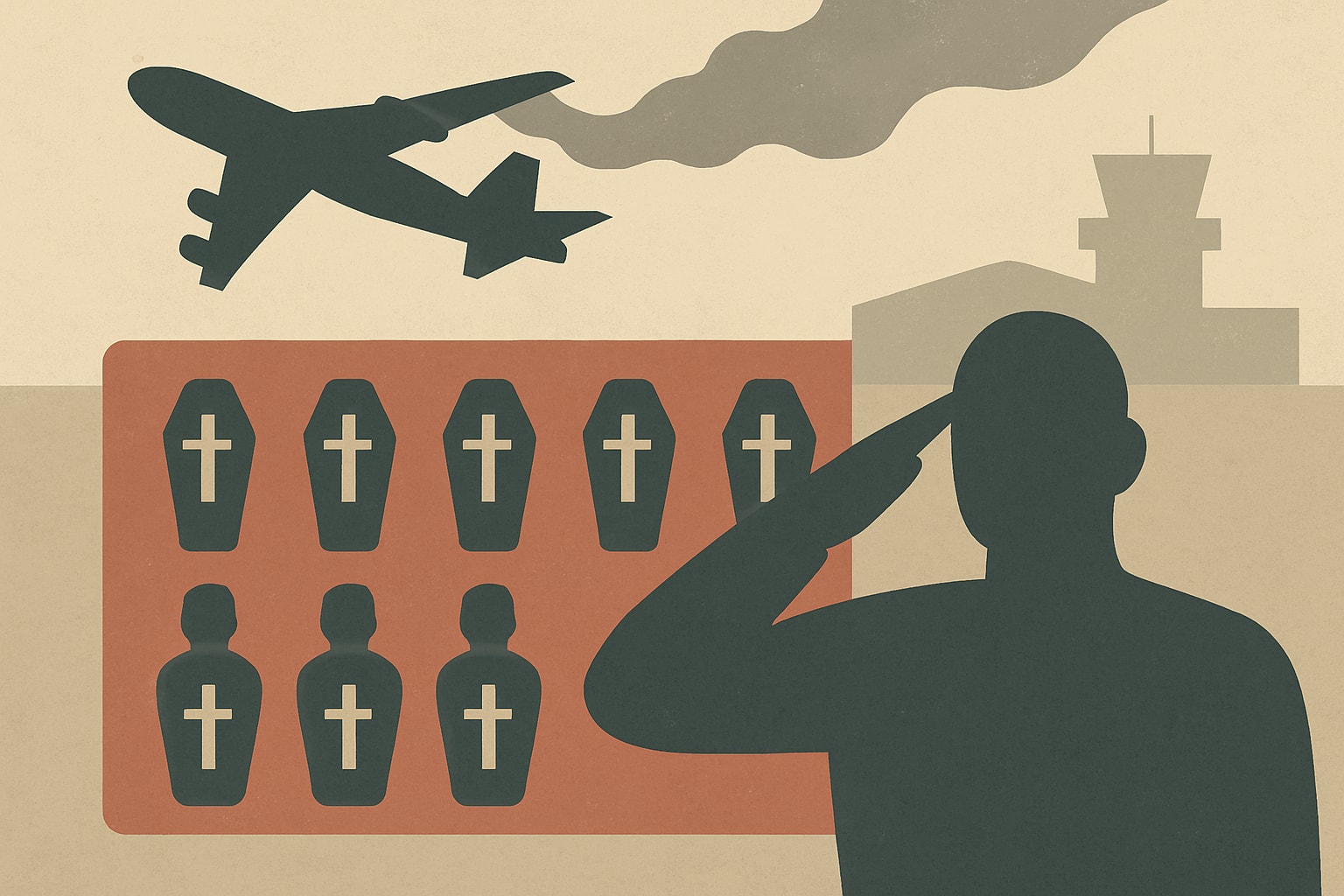 Editorial illustration for: Remains of Eight Individuals from B-52 Crash to Receive Care at Dover AFB
