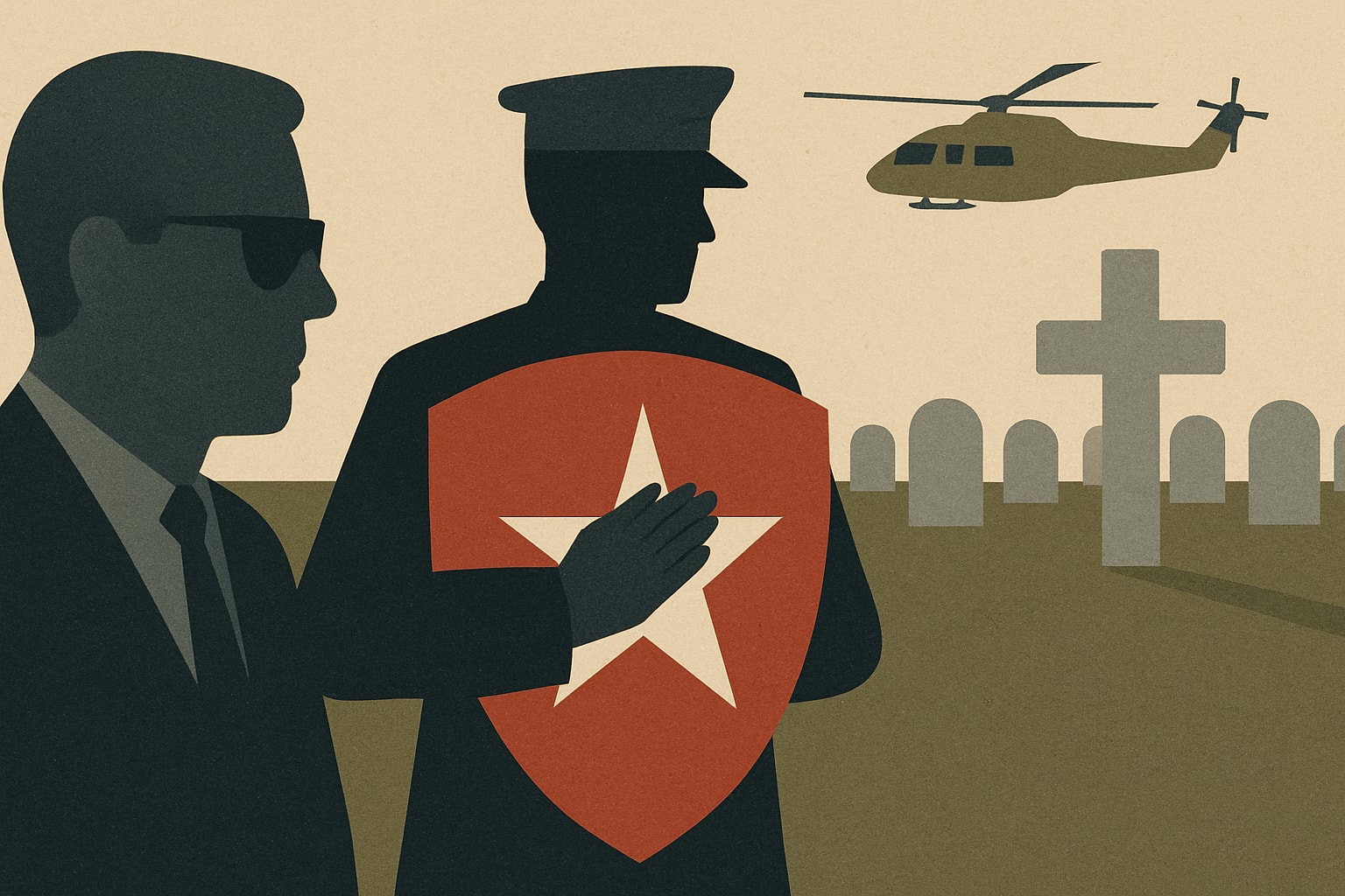 Editorial illustration for: Clint Hill, Secret Service Agent Who Shielded Kennedy, Laid to Rest at Arlington