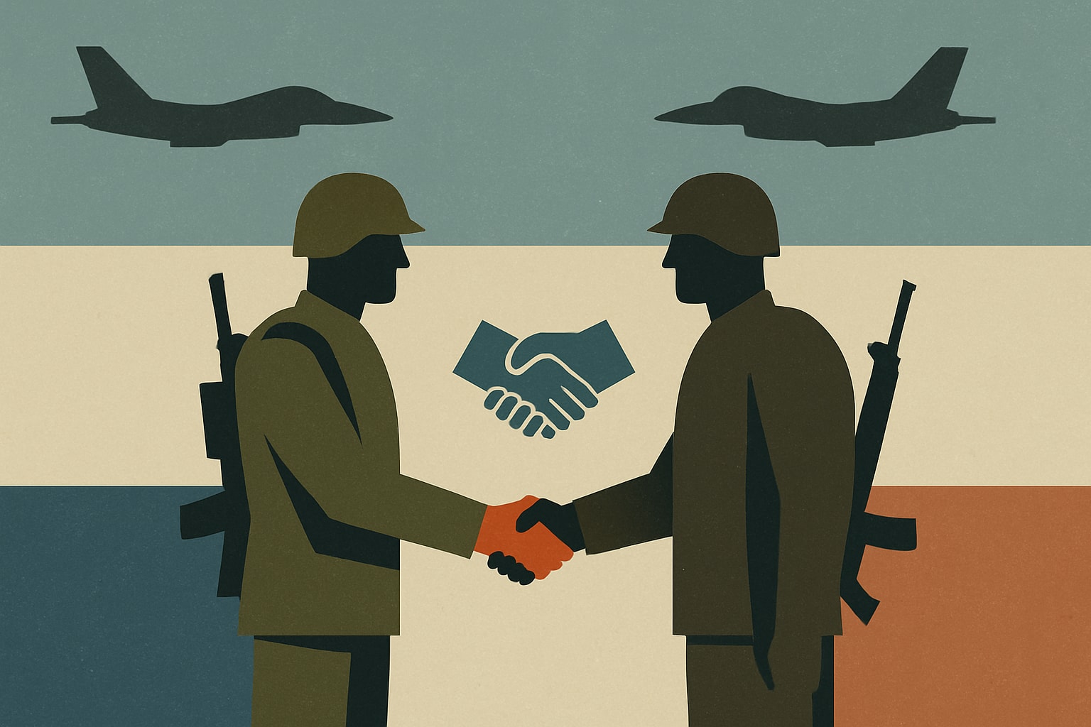 Editorial illustration for: Israel and Hezbollah Agree to Halt Fighting Amid U.S.-Iran Talks