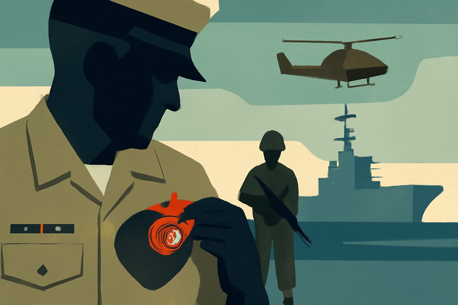 Editorial illustration for: 67-Year-Old Navy Officer Becomes Oldest to Earn Fleet Marine Force Pin