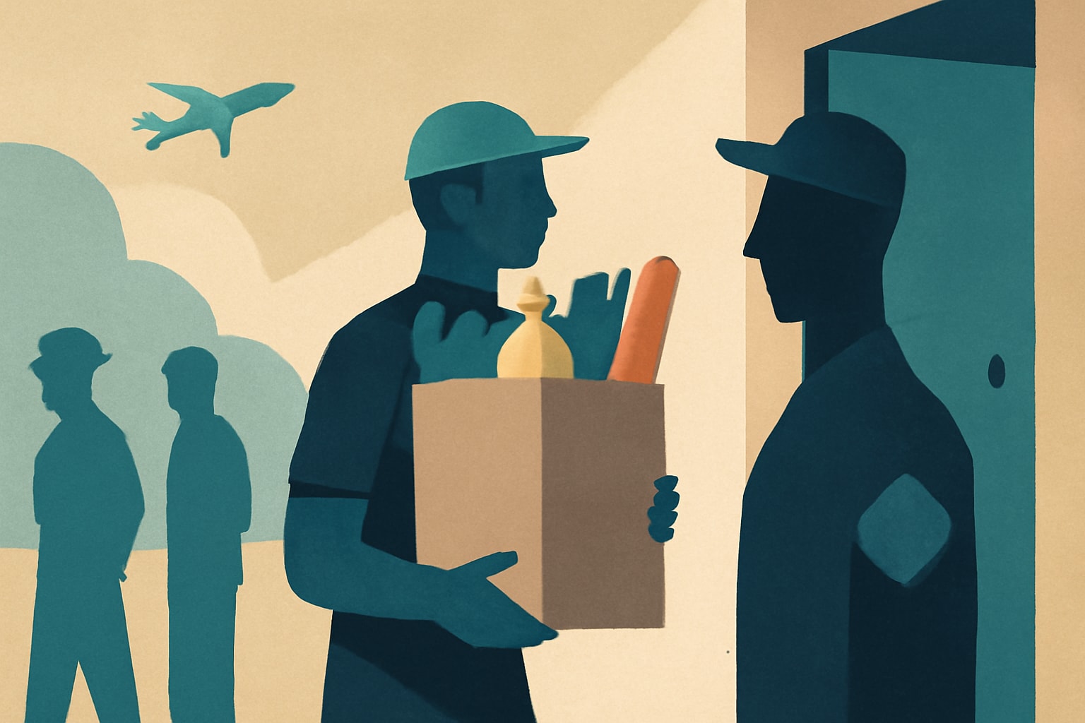 Editorial illustration for: Doorstep Grocery Delivery Expanding to All U.S. Commissaries Soon