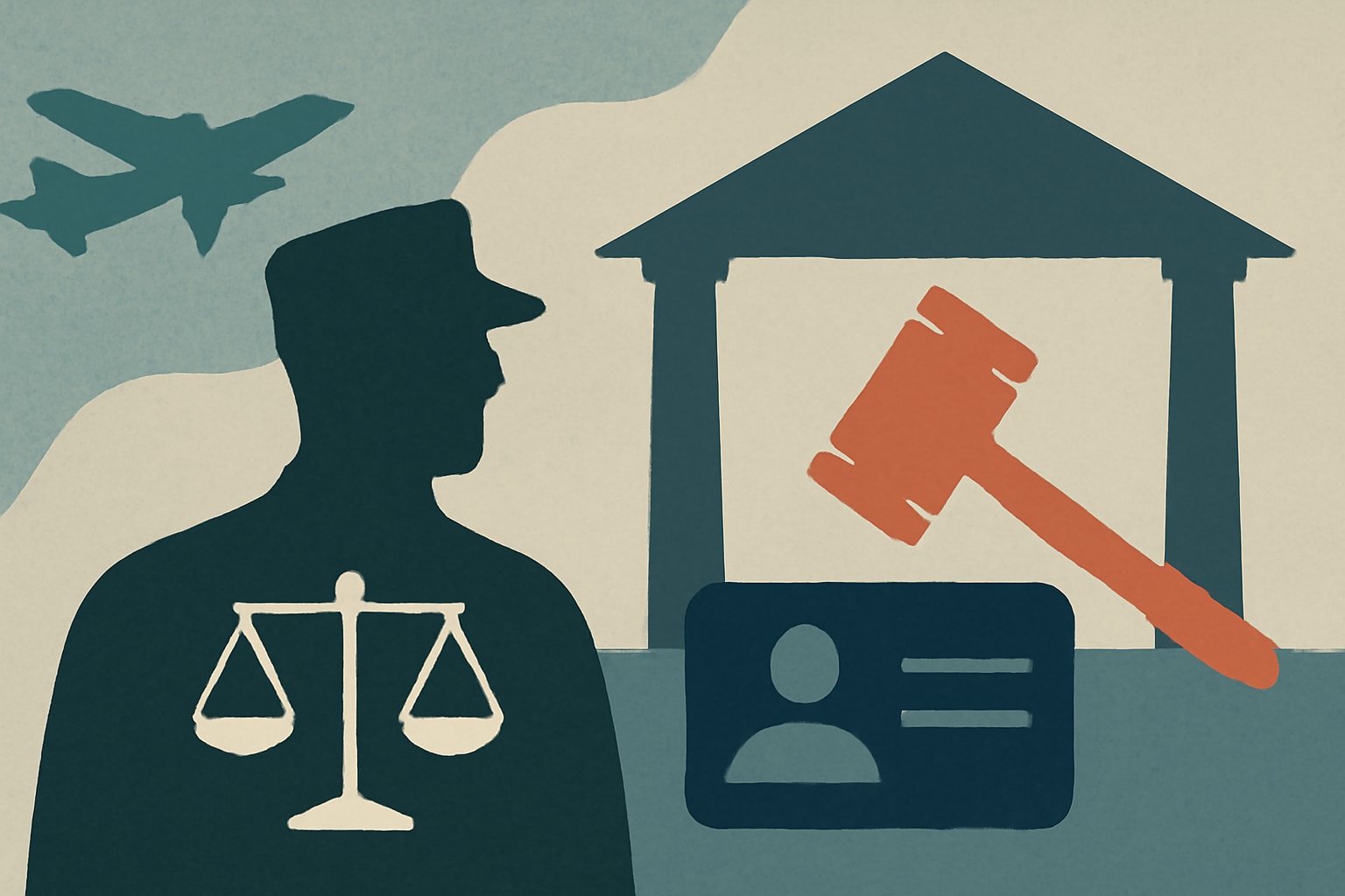 Editorial illustration for: Senate Advances Investigation into JAG Officers Serving as Immigration Judges