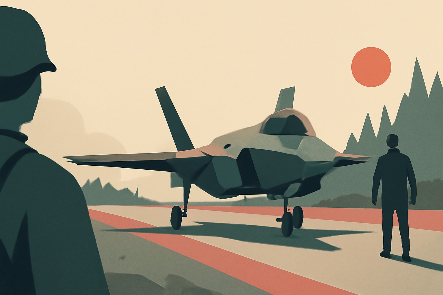Editorial illustration for: Historic Deployment: US Marine F-35s Conduct Flight Operations on Finnish Roads