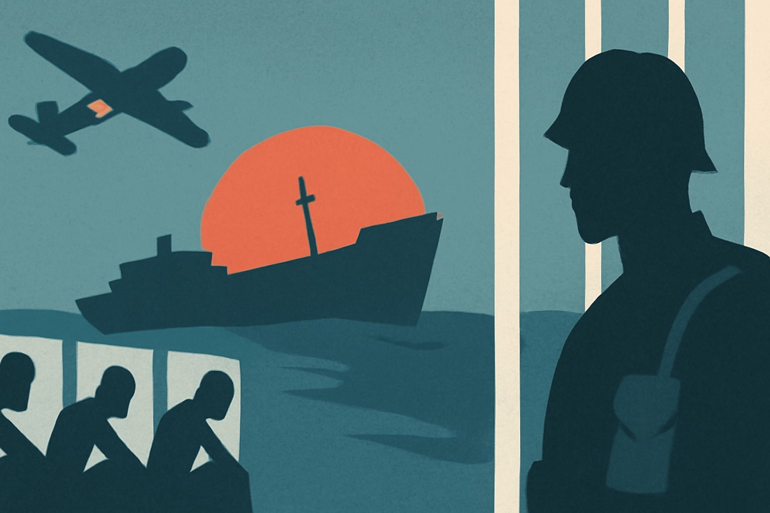 Editorial illustration for: Discovery of WWII 'Hell Ship' Hōfuku Maru Reveals Tragic POW History