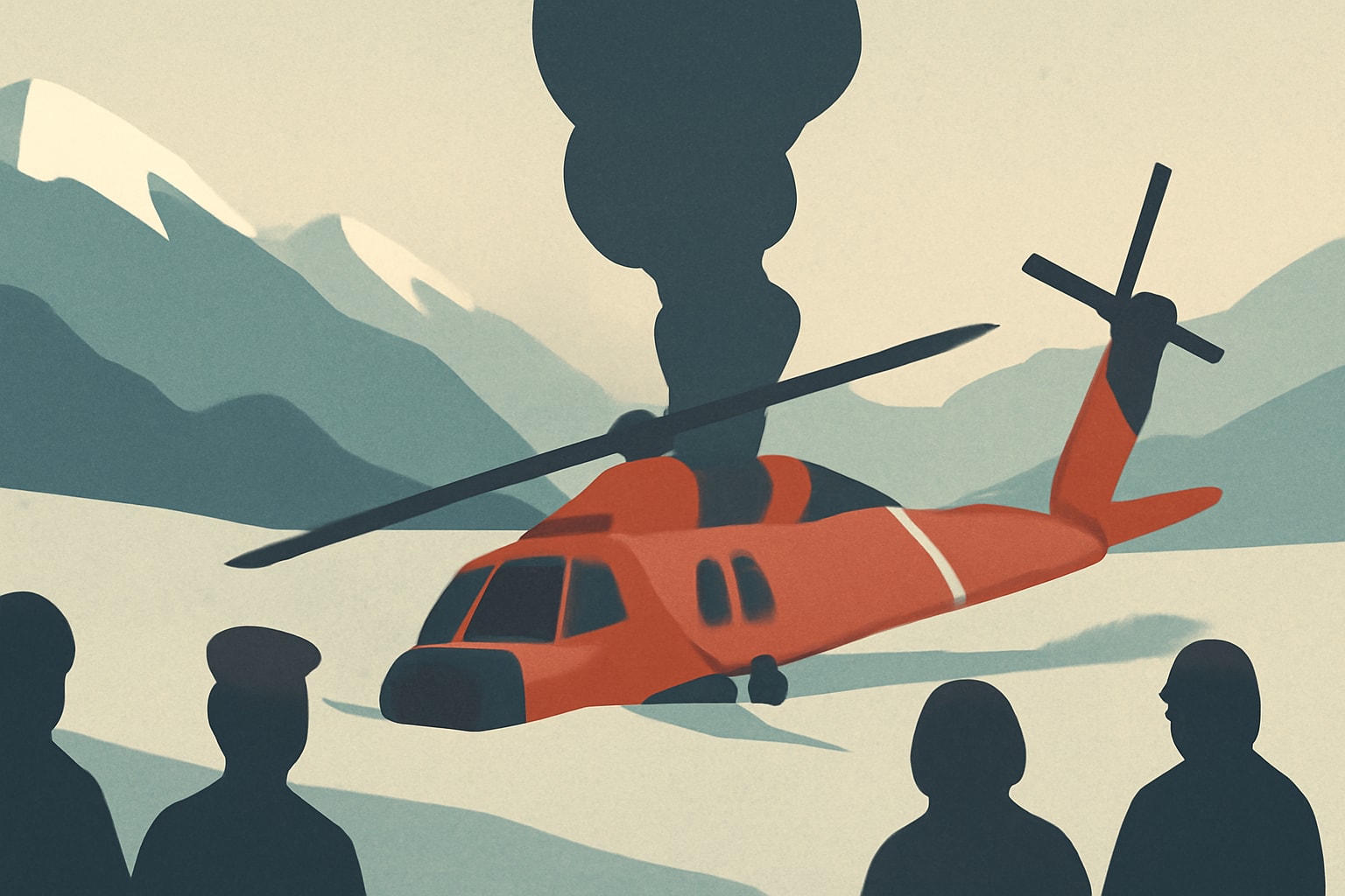 Editorial illustration for: US Coast Guard Helicopter Crashes in Alaska with Four Onboard