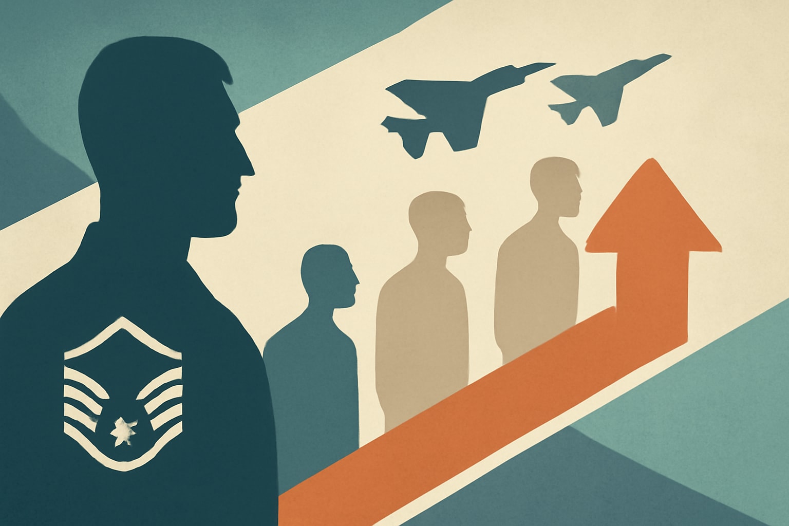 Editorial illustration for: Air Force Technical Sergeants See Highest Promotion Rate in 5 Years
