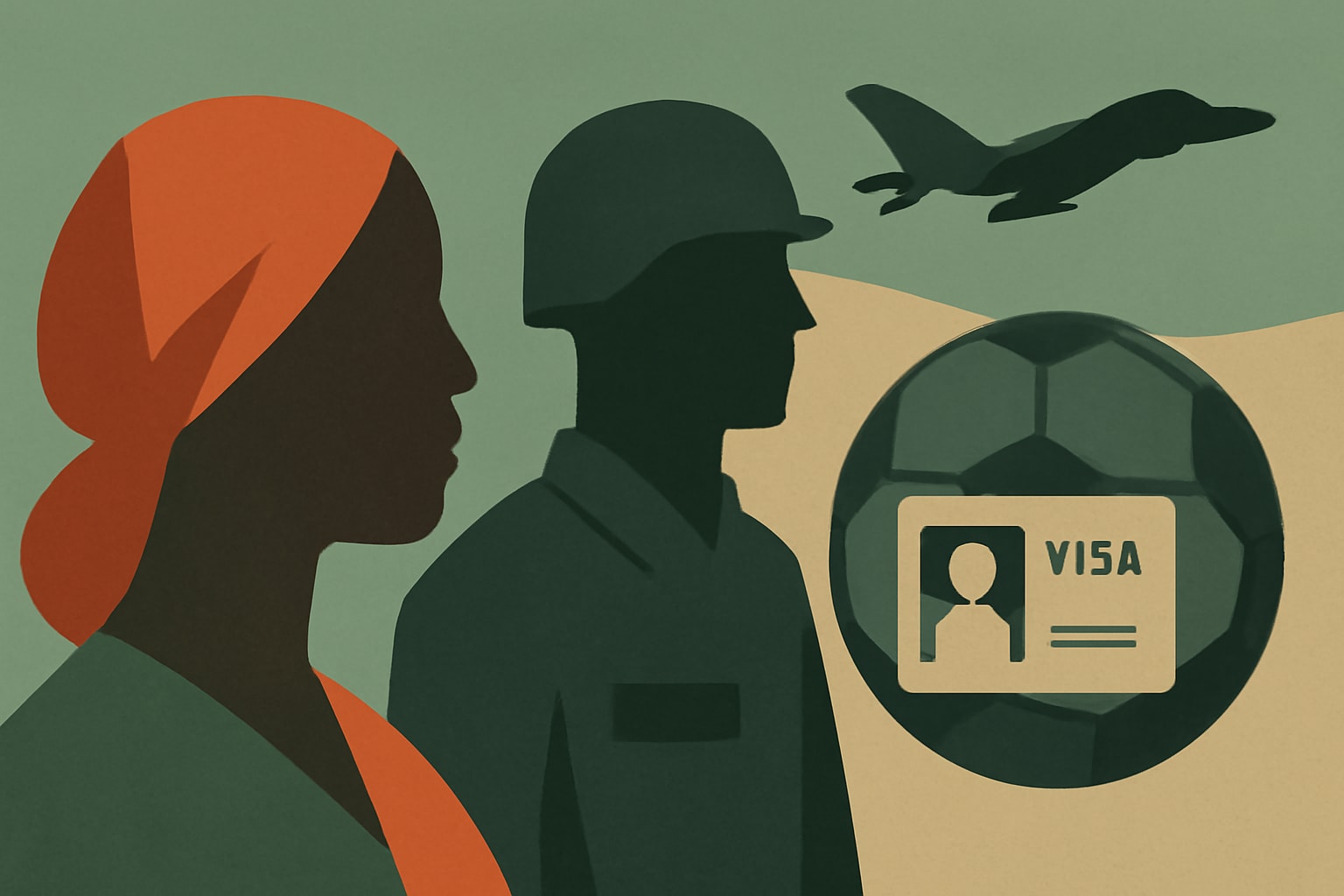 Editorial illustration for: Visa Battle for Cape Verde Footballer's Mother Highlights Military Heritage
