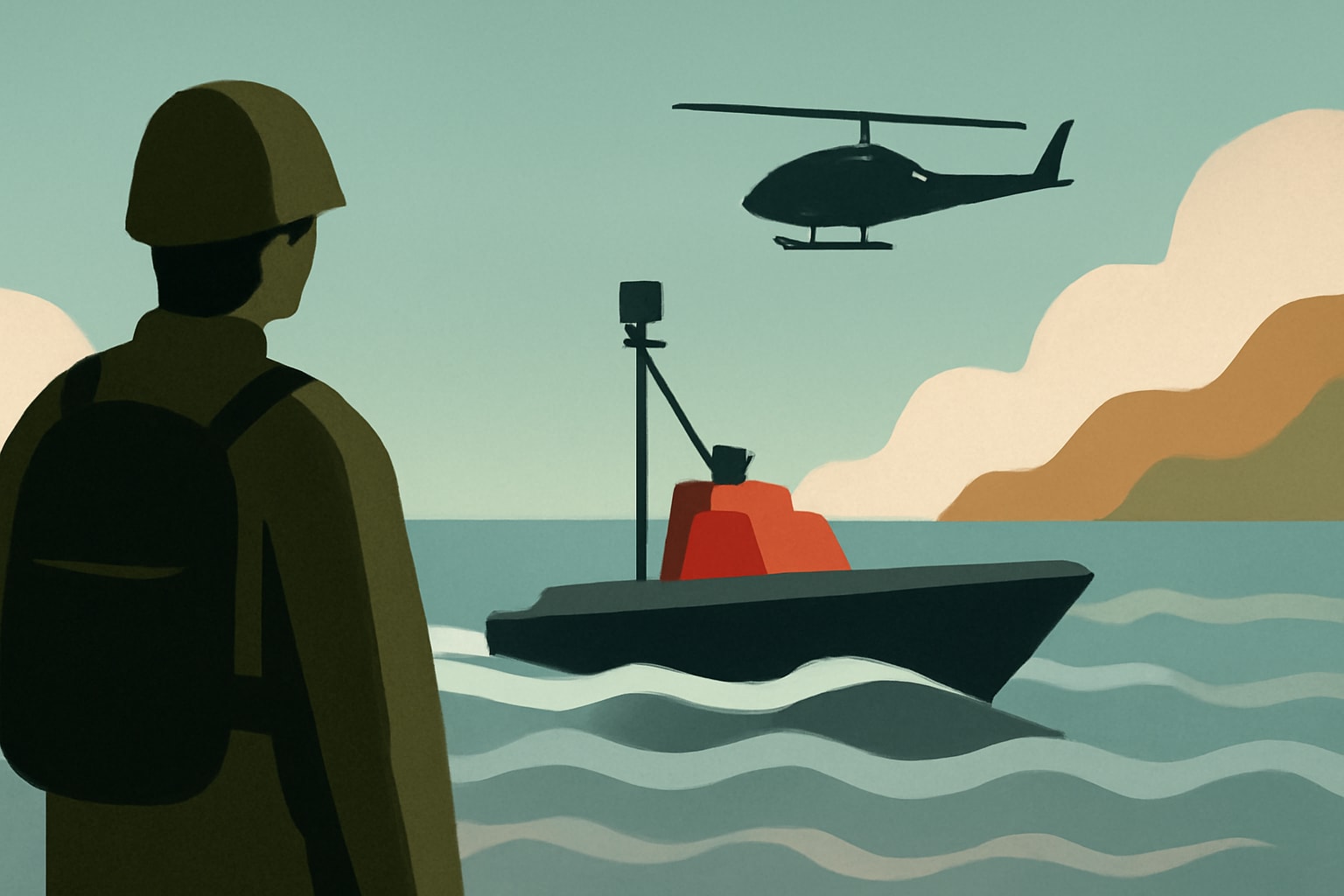 Editorial illustration for: U.S. Army Tests Autonomous Boats During Philippine Exercise