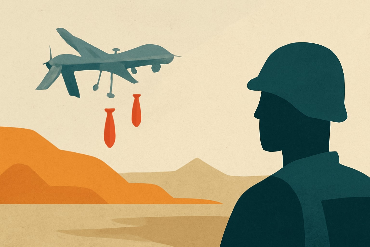Editorial illustration for: U.S. Resumes Airstrikes in Somalia After Month-Long Pause