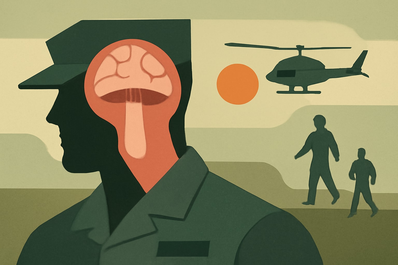 Editorial illustration for: Study Finds Nearly 5 Million Veterans Have Used Psychedelics
