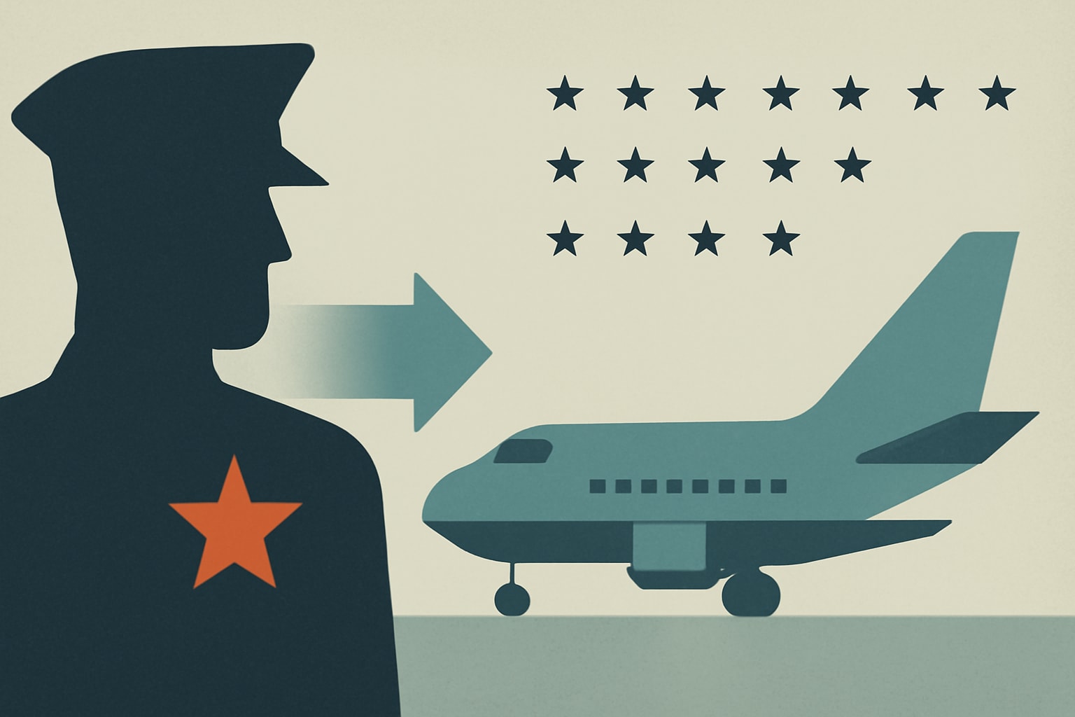 Editorial illustration for: 20 Air Force One-Stars Nominated for Promotion by President Trump