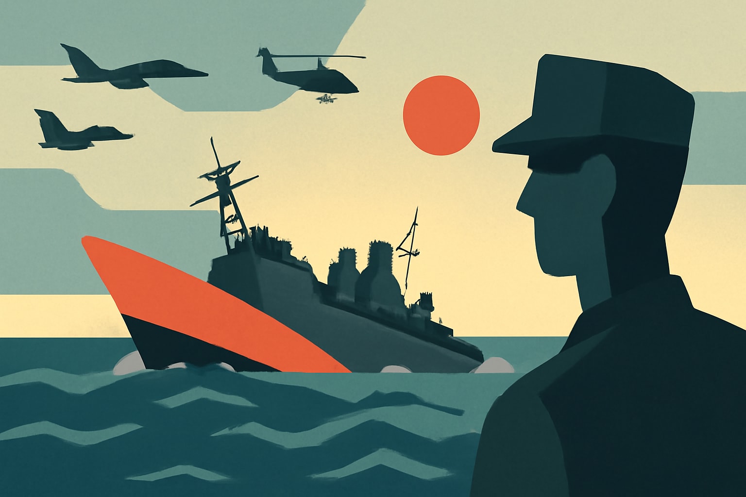 Editorial illustration for: USS Juneau Sinks During Multinational SINKEX Exercise