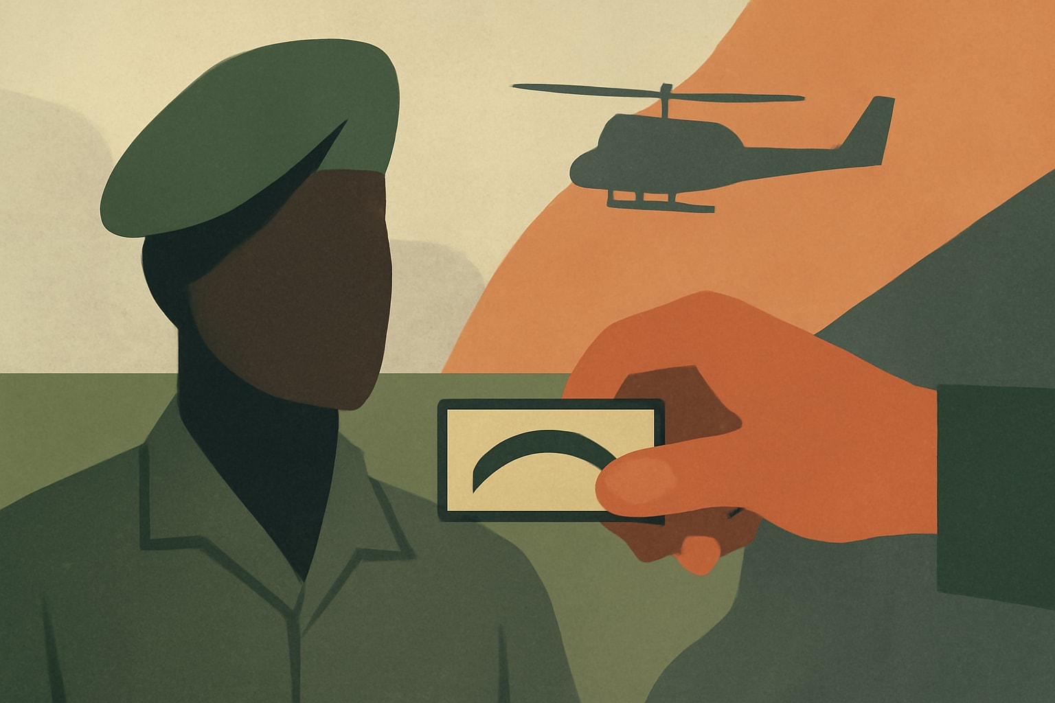 Editorial illustration for: Vietnam Veteran Terry McIntosh Finally Receives His Special Forces Tab