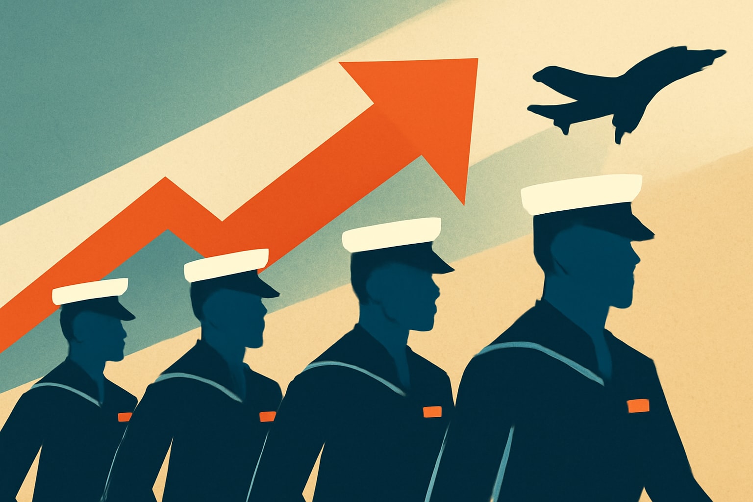 Editorial illustration for: Navy Hits 45,000 Recruits Three Months Ahead of Schedule