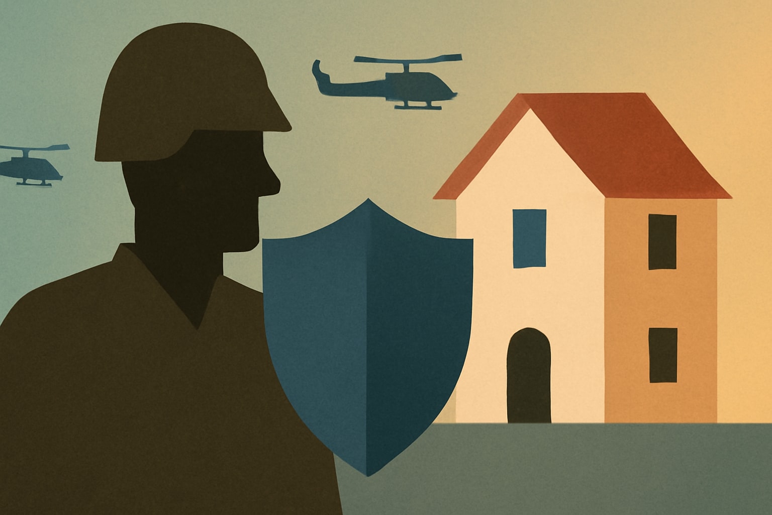 Editorial illustration for: New Legislation Shields Deployed Service Members from Home Squatters