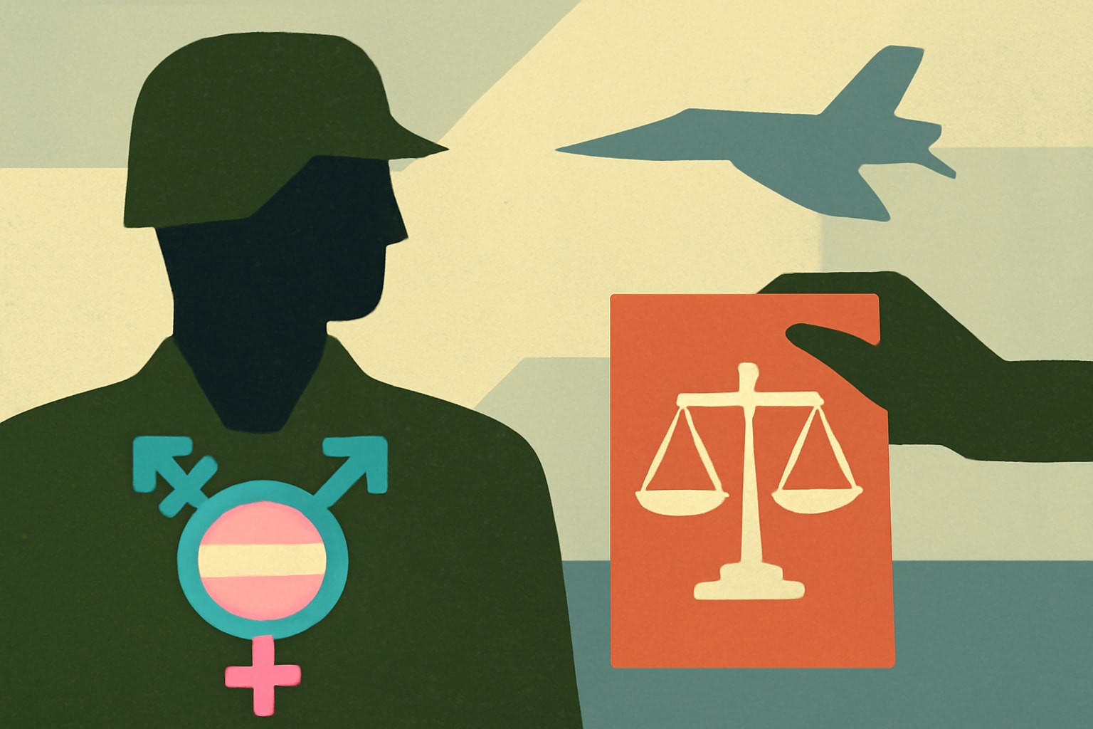Editorial illustration for: Transgender Troops Granted Class Action Lawsuit Against Government