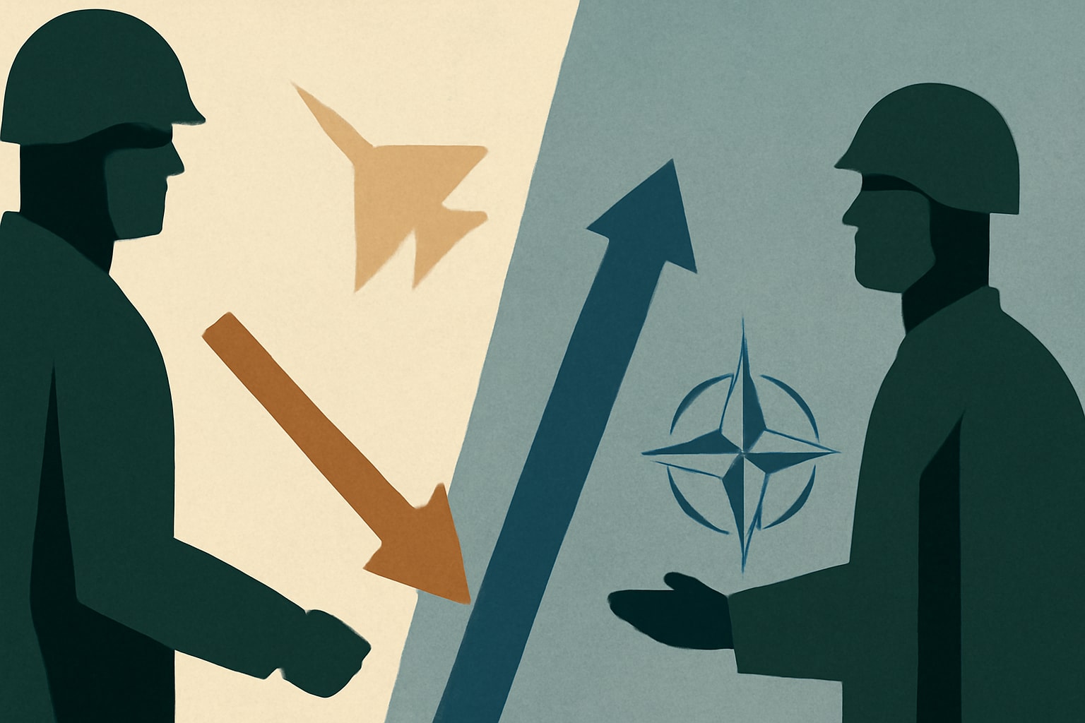 Editorial illustration for: US Reduces Military Commitments to NATO, Europeans Step Up