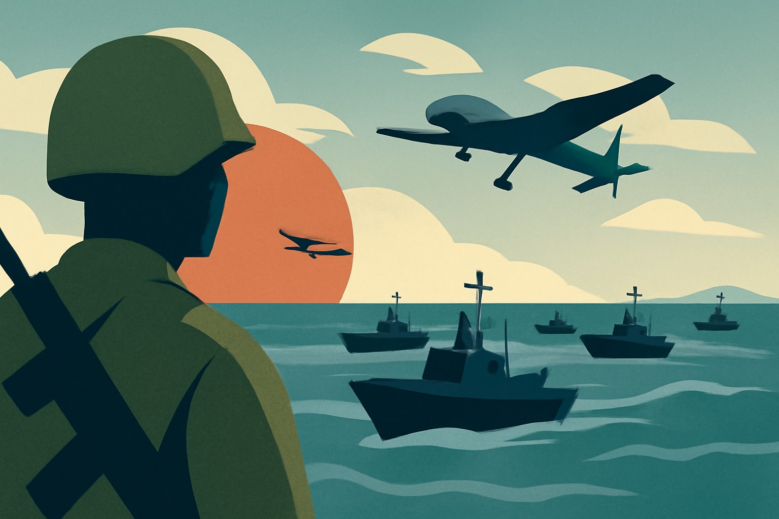 Editorial illustration for: US Army Seeks Up to 100 Drone Boats to Address Pacific Watercraft Shortage