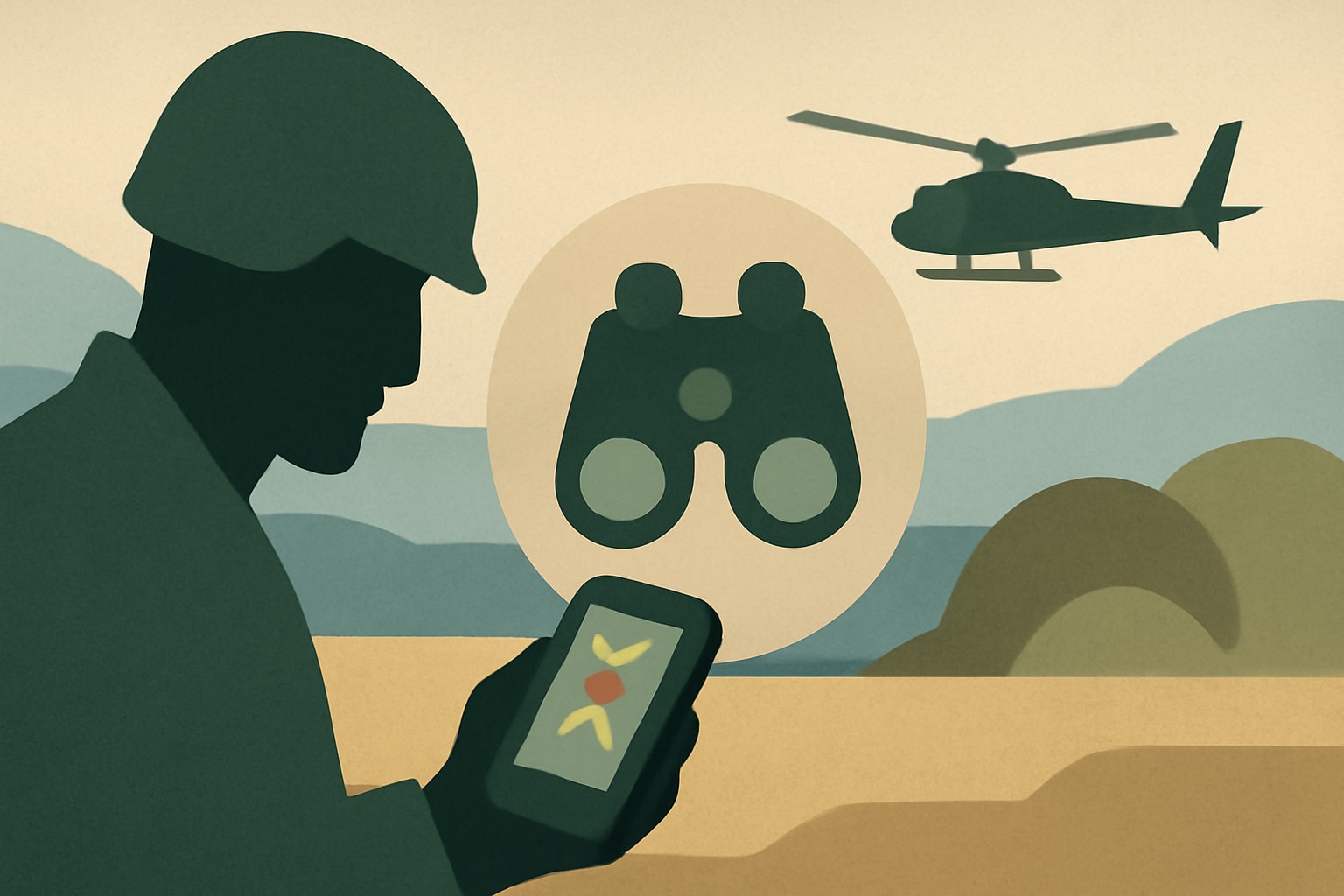 Editorial illustration for: Yearlong Study Examines GPS Reliance and Troop Observation Skills