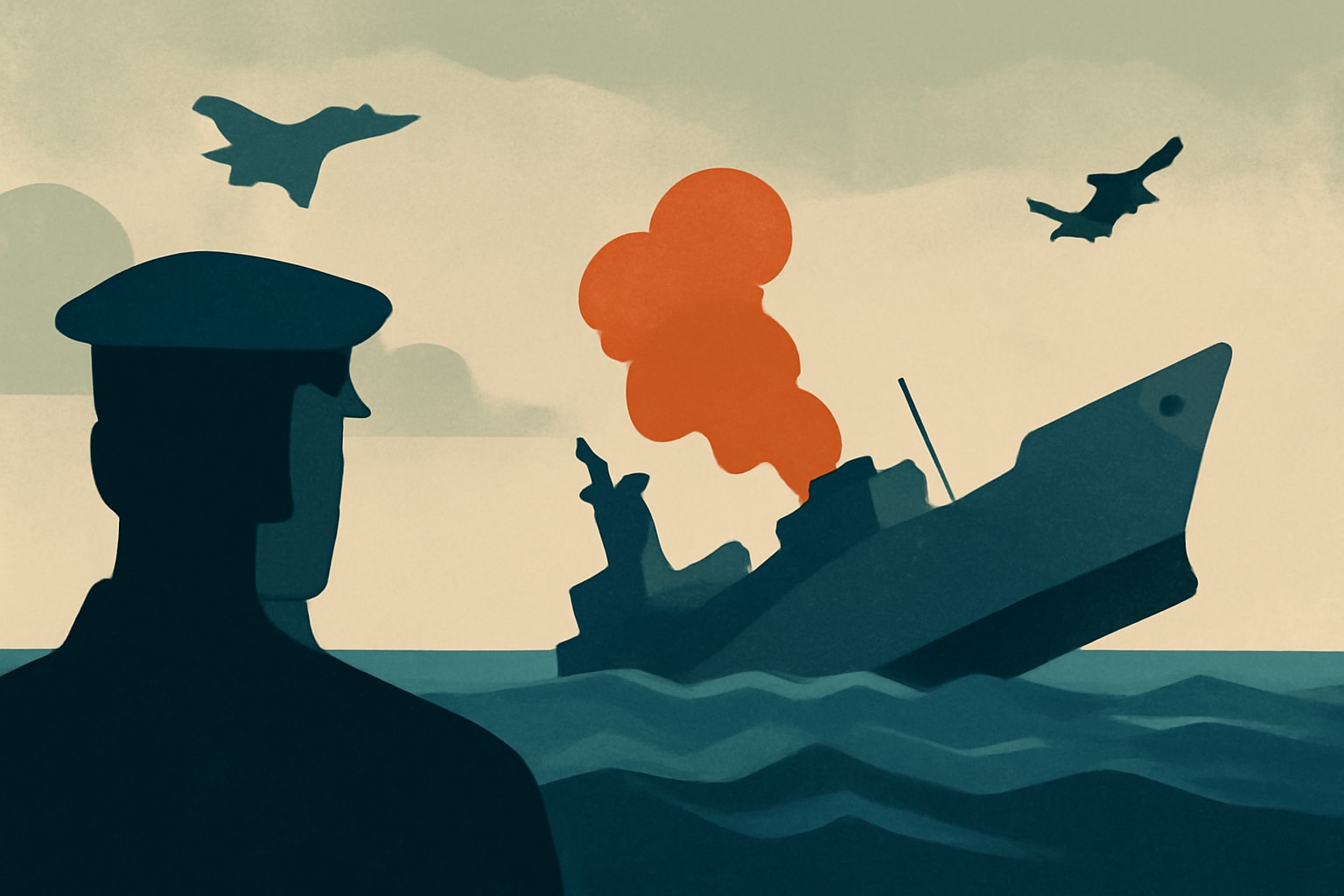 Editorial illustration for: USS Juneau Sinks During Multinational SINKEX Exercise