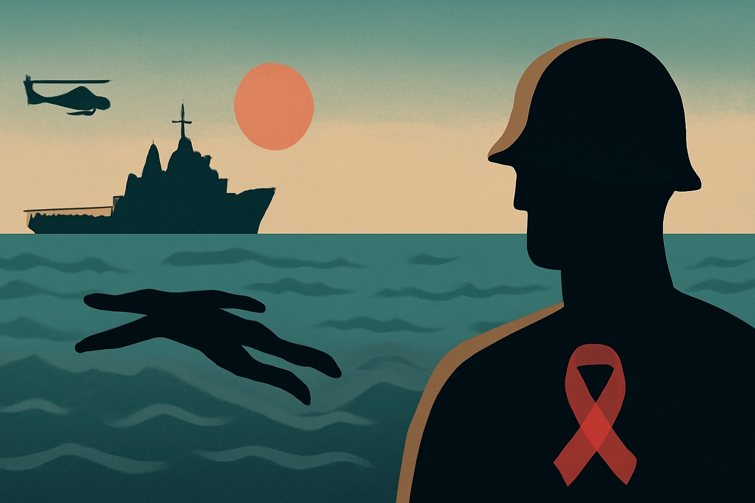 Editorial illustration for: US Marine Declared Dead After Being Reported Missing from USS Anchorage