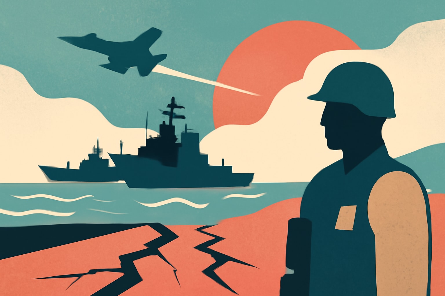 Editorial illustration for: U.S. Deploys Warships and Personnel to Venezuela Following Earthquakes