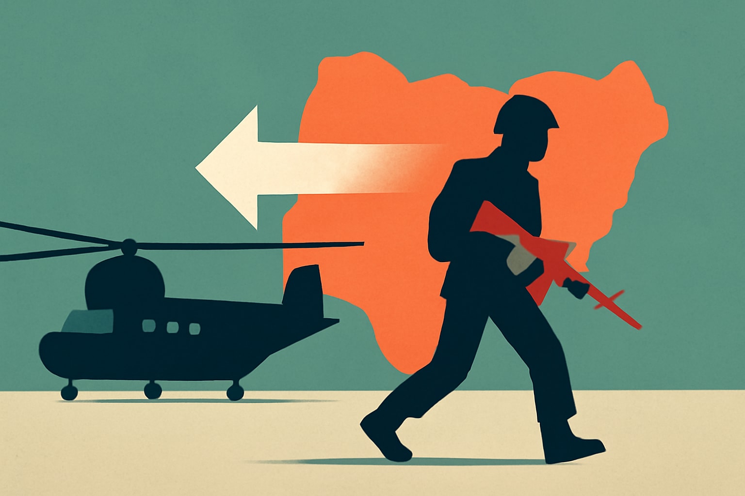 Editorial illustration for: US Withdraws Forces from Nigeria After Successful Anti-ISIS Operation