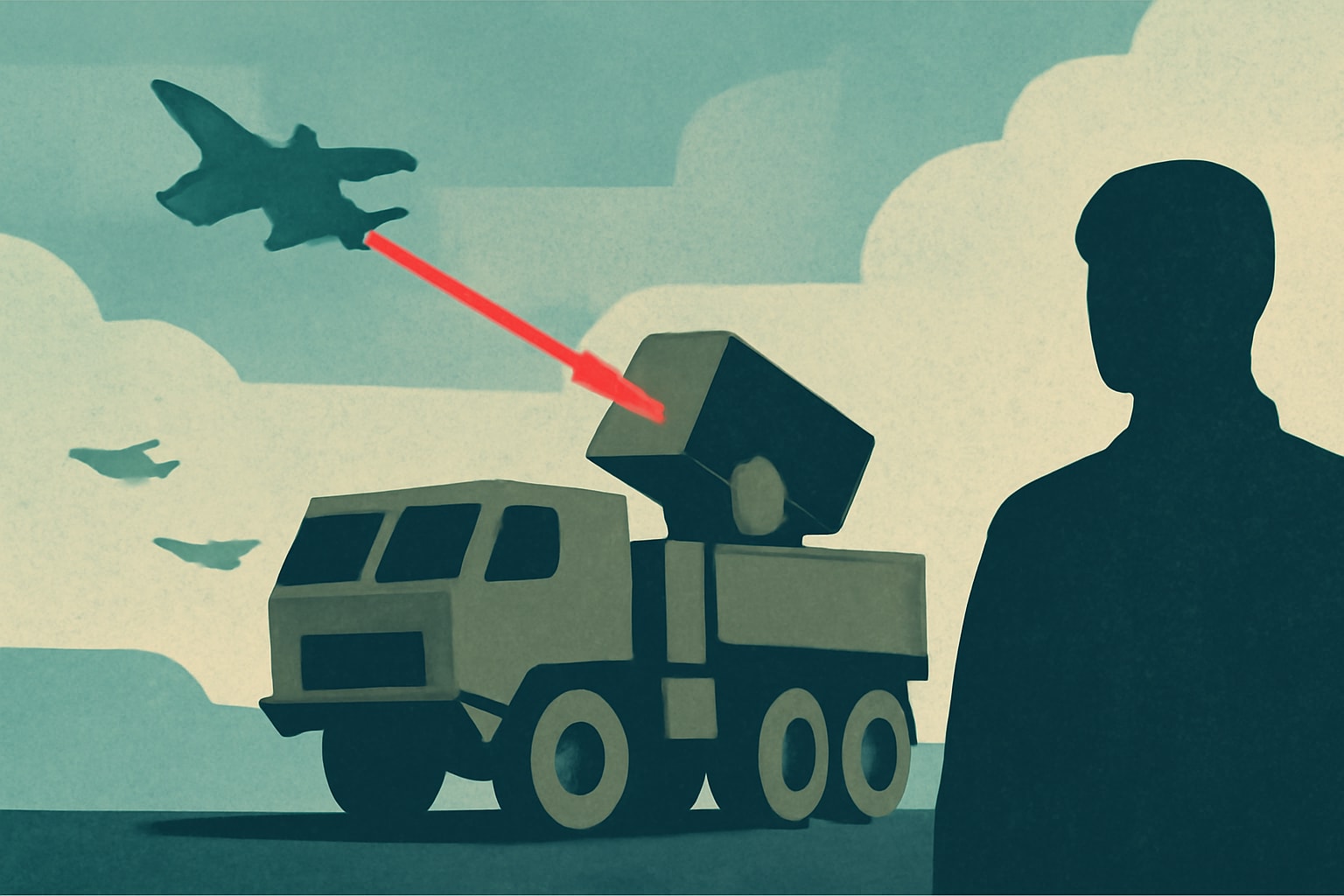 Editorial illustration for: US Military Plans for Fleet of Laser Trucks to Enhance Defense