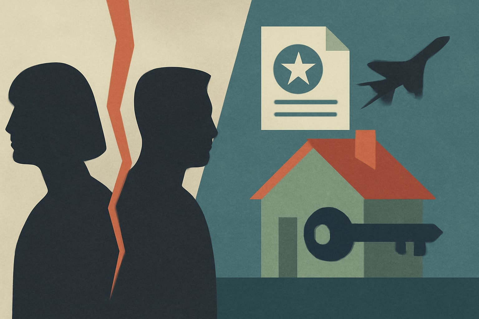 Editorial illustration for: Divorcing with a VA Loan? 4 Ways to Protect Your Entitlement