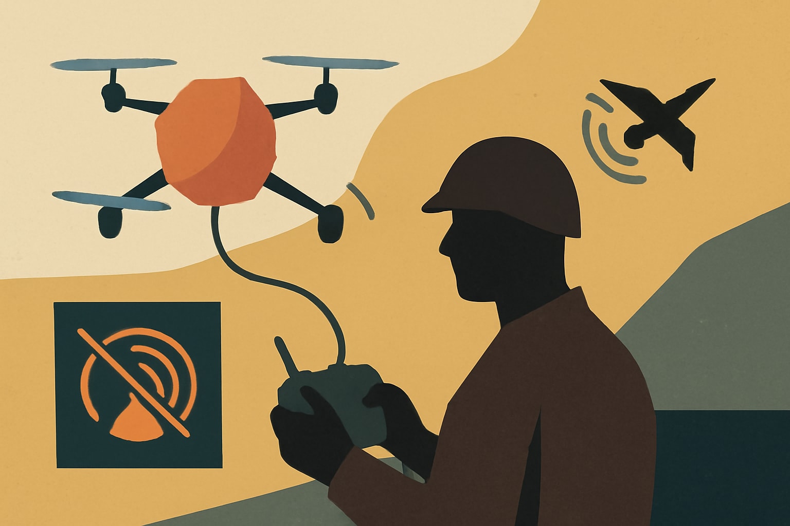 Editorial illustration for: Marine Corps Establishes Robotics Integration Group for Drone and Counter-Drone Training