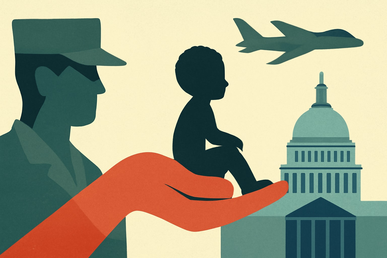 Editorial illustration for: Congress Moves to Enhance Military Child Care Options