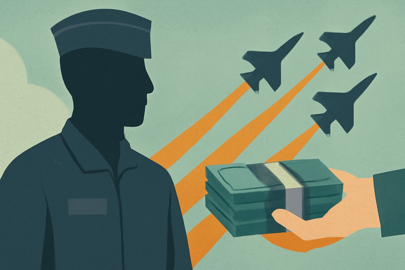 Editorial illustration for: Air Force Offers Aviators Up to $600K in Retention Bonuses
